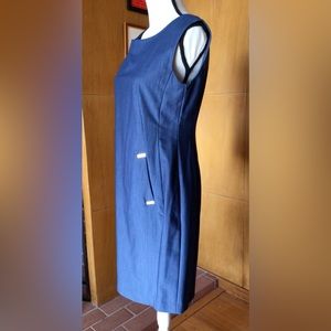 Denim-ook sheath dress CK